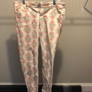 Celebrity pink patterned jeans